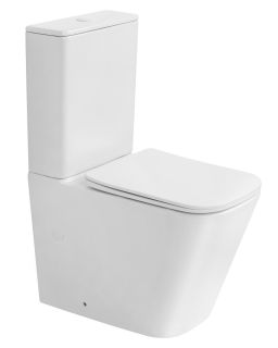 Приставной унитаз ABBER Rechteck AC1210TMW безободковый смыв торнадо белый матовый